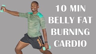 10 Minute Belly Fat Burning Cardio with Dumbbells/ Walking with Weights