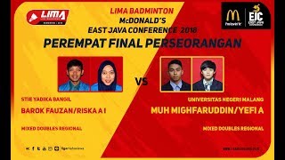 STIE YADIKA VS UNIV NEGERI MLG. LIMA Badminton: McDonald's East Java Conference (Malang), UIN Mlg