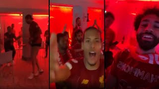 Liverpool players celebrating the Premier League title through the whole night