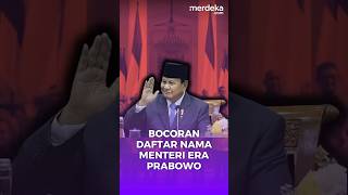 Kejutan, Bocoran Daftar Nama-Nama Menteri Era Prabowo #merdekadotcom