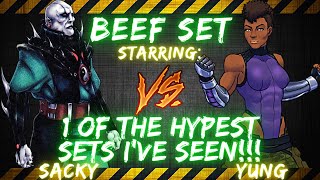 BEEF SET ft. Sacky vs Yungmonster | 1 OF THE HYPEST SETS I'VE SEEN!! +High Level Koth \u0026 Anime debate