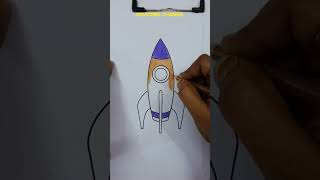 Drawing coloring pages painting art rocket drawing #shorts #art #drawing #painting