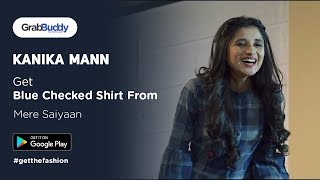 Get Kanika Mann Navy Blue & Grey Checked Shirt | MERE SAIYAAN Official Song