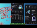 Create a Responsive Crypto Website using HTML CSS JavaScript with Source Code | Market Section Code