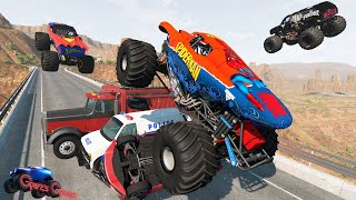 Marvel Monster Jam Madness - Crashes, Jumps and Freestyle Tournament! - BeamNG Drive