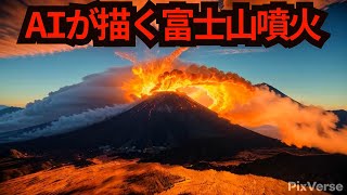 富士山噴火の映像をAIで作ってみた