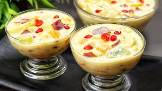 ഇ ചൂടിൽ കഴിക്കാൻ ഇതാണ് ഏറ്റവും നല്ലത് 😋👍/ Fruit Salad /Fruit Salad with Custard