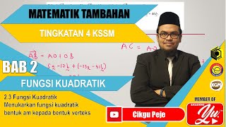 Menukarkan fungsi kuadratik kepada bentuk verteks