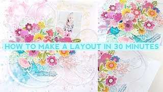 Process Video #126 - How To Make a Layout in 30 Minutes Using Shimmerz \u0026 a Cut File