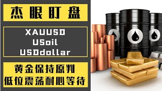 杰眼盯盘——黄金保持原判，低位震荡耐心等待，XAUUSD