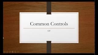 Common Controls - C# Tutorial