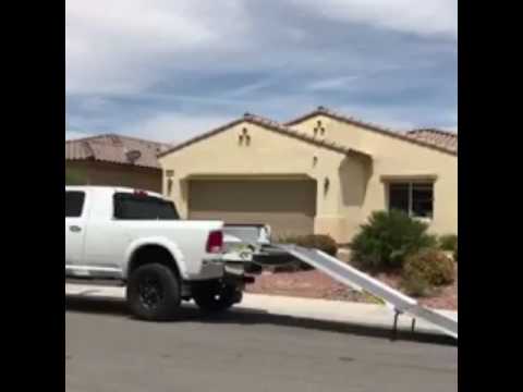 Loading Motorcycle Into Lifted Truck Youtube