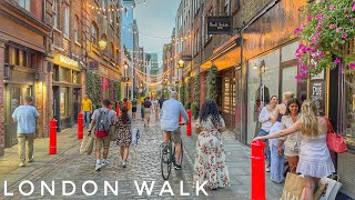 London, England 🏴󠁧󠁢󠁥󠁮󠁧󠁿 Sunset Street Walk | Soho to Covent Garden - 4K HDR Walking Tour