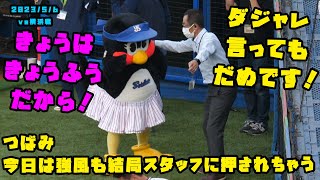 つばみ　今日は風が強いから！と言いつつも　すたっふ～に押されちゃう　2023/5/6 vs横浜