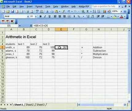Basic Math in Excel Basic Math in Excel