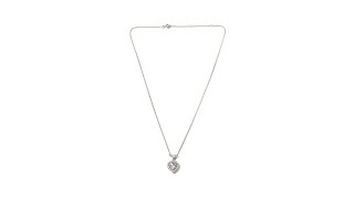 Absolute 1.97ctw Framed Heart Sterling Silver Necklace