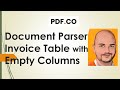Parse Invoice Table with Empty Columns using PDF.co Document Parser