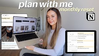 MONTHLY RESET ROUTINE Plan with Me in Notion || Setting goals, notion tour & Monthly Faves