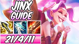 *INSANE* HOW TO PLAY JINX ADC GUIDE 100% CRIT Build & Runes | Diamond Commentary -League of Legends