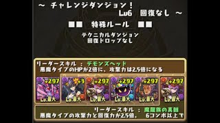 【パズドラ】第5回チャレンジダンジョンLv6 ブブソニ悪魔パ【攻略付き】