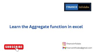 Learn the Aggregate function in excel