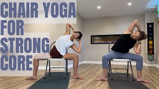 10 Minutes Chair Yoga for Strong Core || Flat Belly, Slim Waist, Feel Your Best