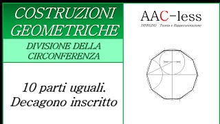 Divisione della circonferenza in 10 parti uguali - Decagono