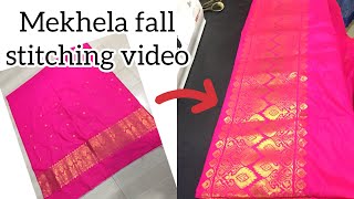 Mekhela fall stitching/Assamese traditional  mekhela stitching video