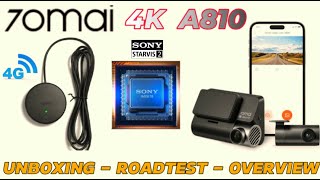 Aussiecams - 70mai Dash Cam 4K A810 dual channel 4g lte Unboxing - Roadtest - Overview