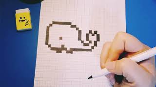 How To Draw a Whale - Pixel Art  - Step by Step #pixelart