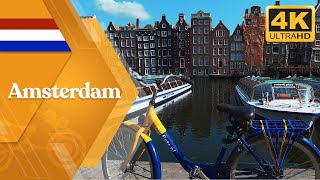 Cycling through Amsterdam 🇳🇱 with OV fiets in April 2021 - 4k