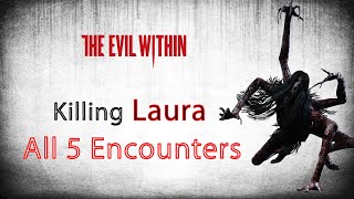 The Evil Within - Killing Laura (Spider Lady Boss) All 5 Encounters - Nightmare