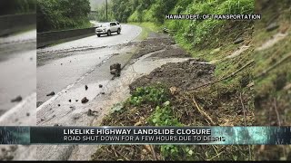 Multiple landslides close Likelike Hwy. for hours