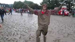 Woden Mud Sliding at Glastonbury Festival 2014