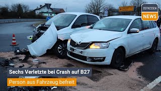 HÜNFELD: Sechs Verletzte bei Crash auf B27