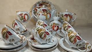 Всё о фарфоре. Чайный сервиз ЛФЗ Осенние фрукты