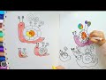 儿童学画画学数字 用数字“6”画蜗牛 学英语 art for kids hub animals kids drawing