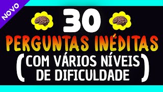 QUIZ DE CONHECIMENTOS GERAIS NÍVEL FÁCIL, MÉDIO, DIFÍCIL | 30 PERGUNTAS | NOVO QUIZ