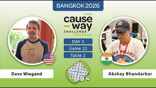 Scrabble's Causeway Challenge | Dave Wiegand vs Akshay Bhandarkar | Day 3 Table 2 Game 22