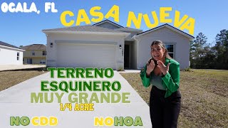 Casa NUEVA en VENTA GRAN TERRENO ESQUINERO, BARATA en Ocala FL | ACABADOS de LUJO | NO HOA - CDD.