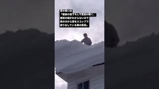 雪の思い出『屋根の雪下ろしで屋根の端っこが雪庇で見えなくて、奥の方から雪を放り出している妻の風景』#shorts