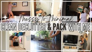 NEW CLEAN DECLUTTER + PACK WITH ME 2023 | Messy to Minimalist | Stay at home mom  motivation