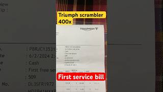 Triumph scrambler 400x first service cost, #triumphscrambler #triumph #service #cost #triumphindia