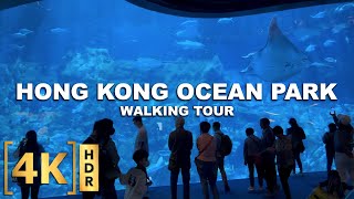 Hong Kong Ocean Park Walking Tour | 2023 | Attractions and Aquariums Tour | 4K HDR