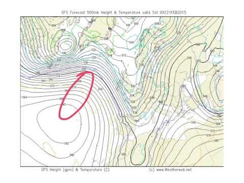 What does a 500mb map show?
