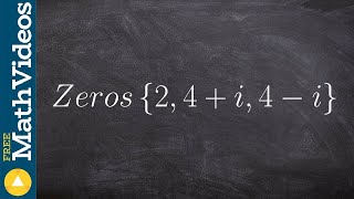 Write the equation of the polynomial given the zeros