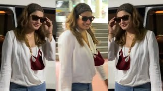 Raveena Tandon🔥 Looking so Gorgeous in transparent Dress as she spotted at airport arrival News