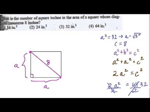 Find area given a diagonal Find area given a diagonal