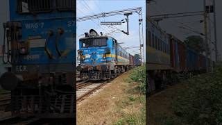 DDU Electric Power WAG-7 With Heavily Loaded BCNA Wagon #shorts #wag7 #railway #indianrailtechsai