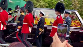 Queen Elizabeth II State Funeral. Thousands line The Long Walk at Windsor to watch the ceremonial.